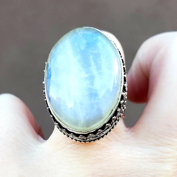 New Stunning Rainbow Dichroic Glass 925 Silver Ring. - Picture 7 of 12